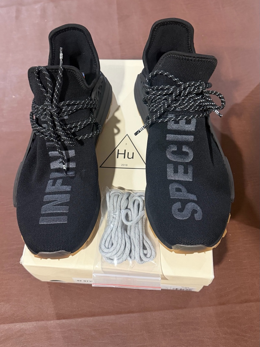 adidas Black Hu NMD 'Infinite Species' Sneakers with Gum Outsole size 12